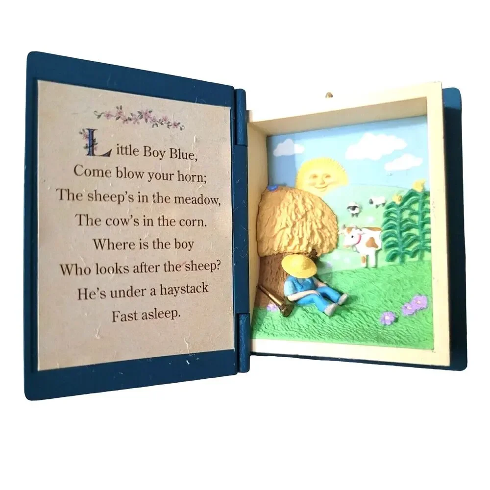 Vintage Hallmark Christmas Ornament Little Boy Blue Mother Goose Book 97 3D